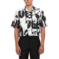 Camasi casual Graffiti Logo Print Shirt Barbati
