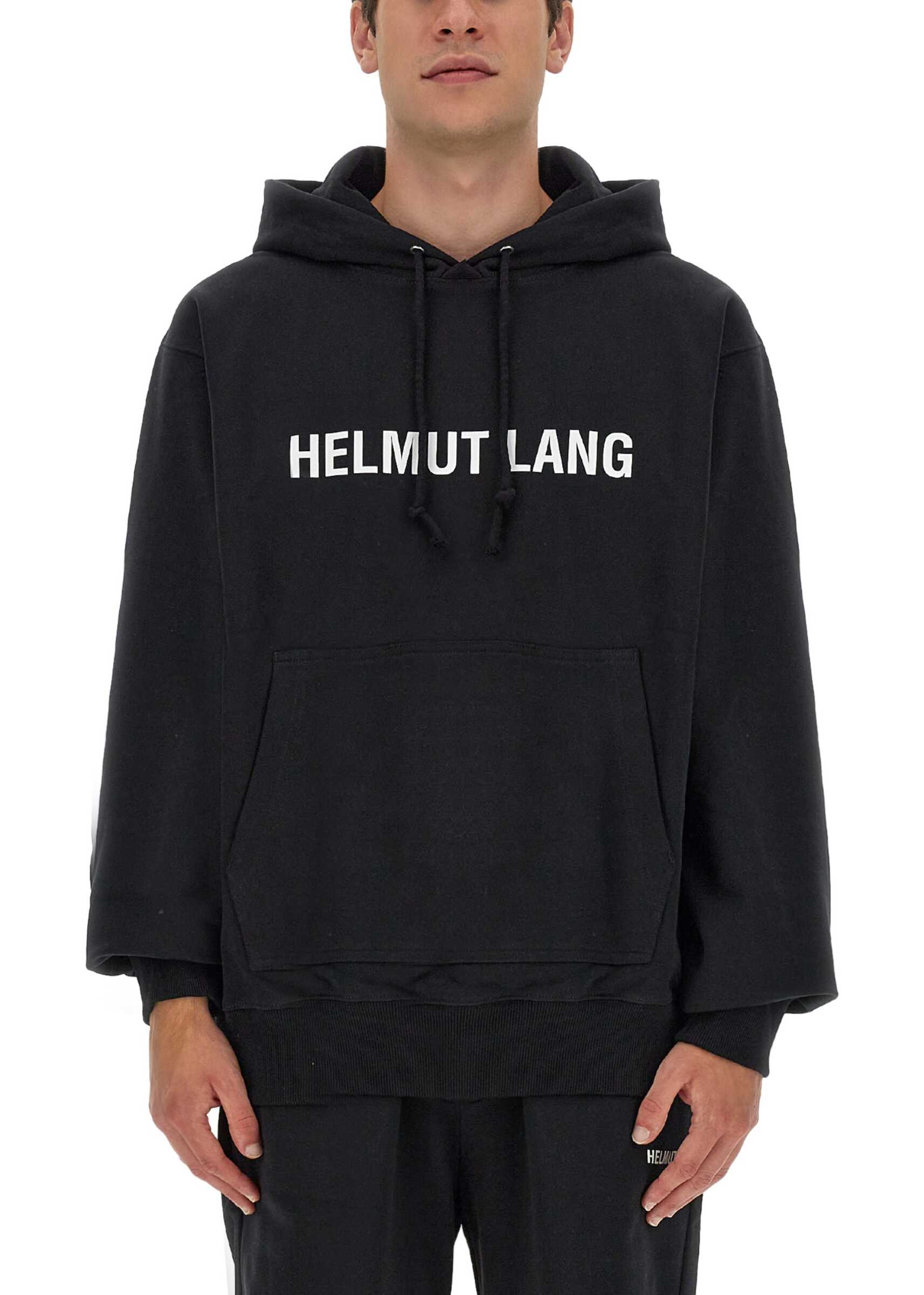 HELMUT LANG Sweatshirt With Logo Print BLACK