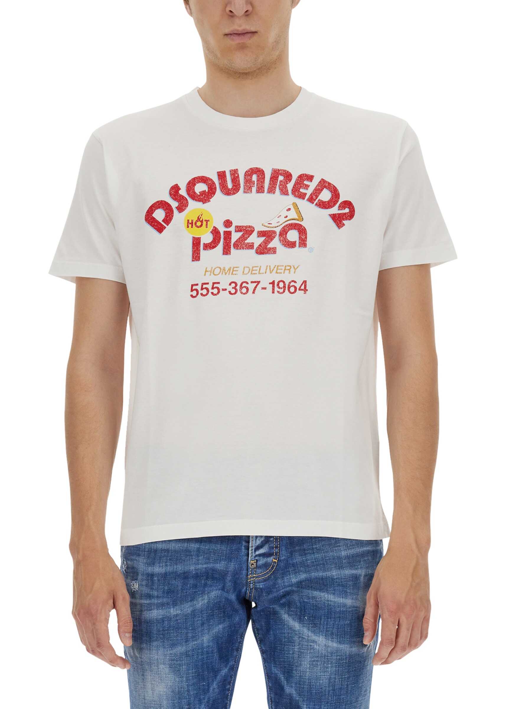 DSQUARED2 Logo Print T-Shirt WHITE