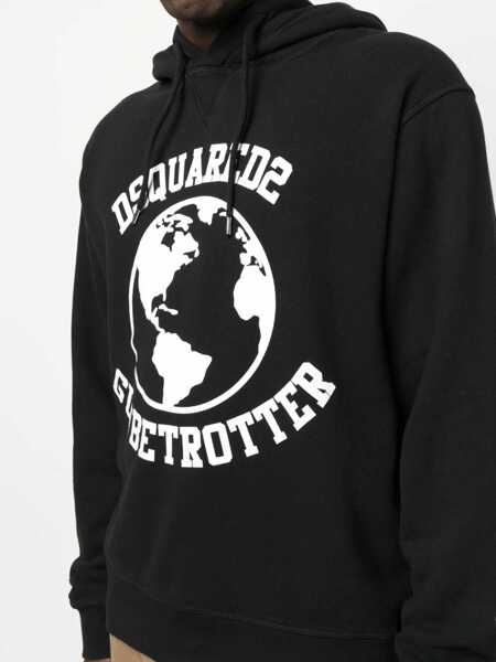 Hanorace DSQUARED2 Globetrotter Sweatshirt BLACK Barbati (BM 9072602) 5