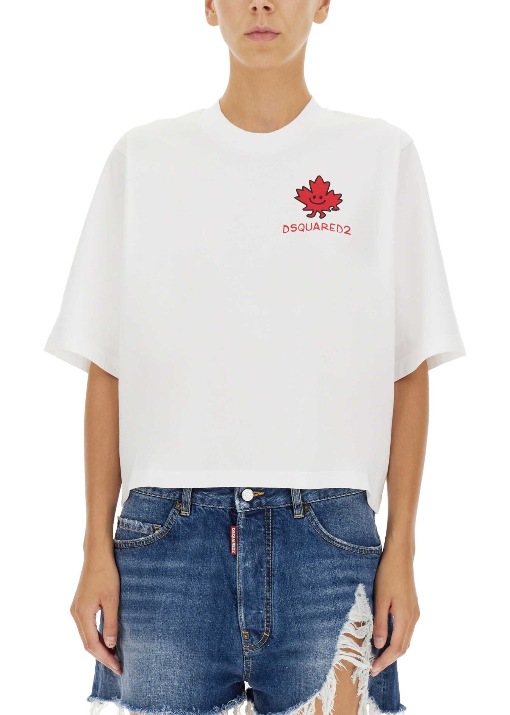DSQUARED2 "Smiling Maple" T-Shirt WHITE