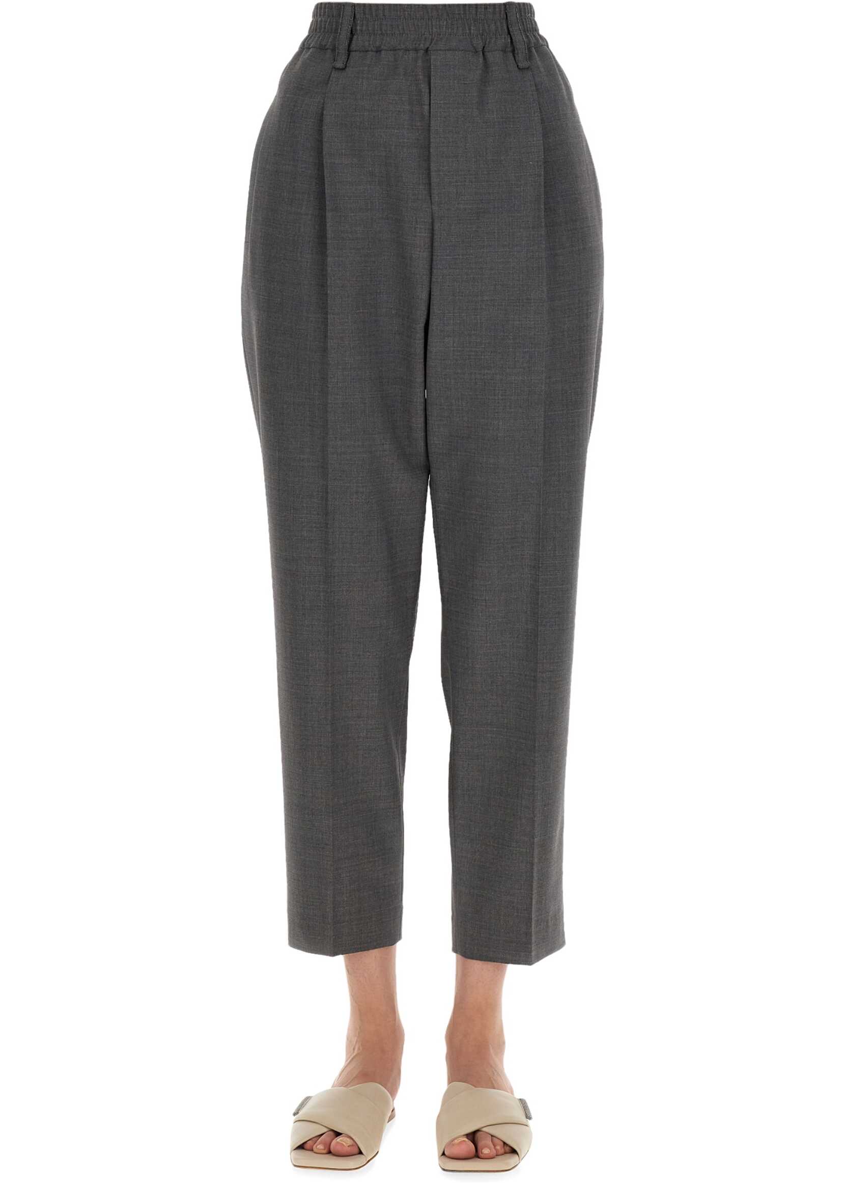 Brunello Cucinelli Cigarette Baggy Pants GREY