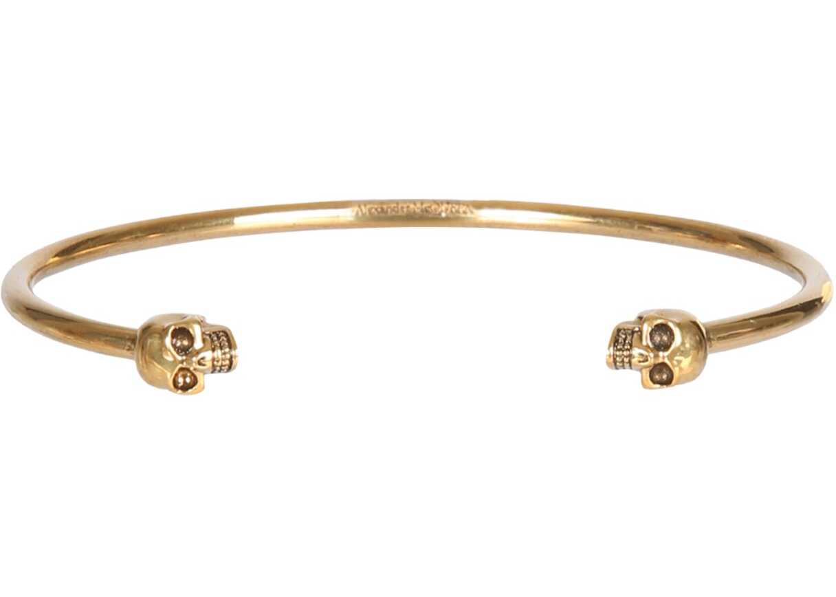 Alexander McQueen Twin Skull Bracelet GOLD