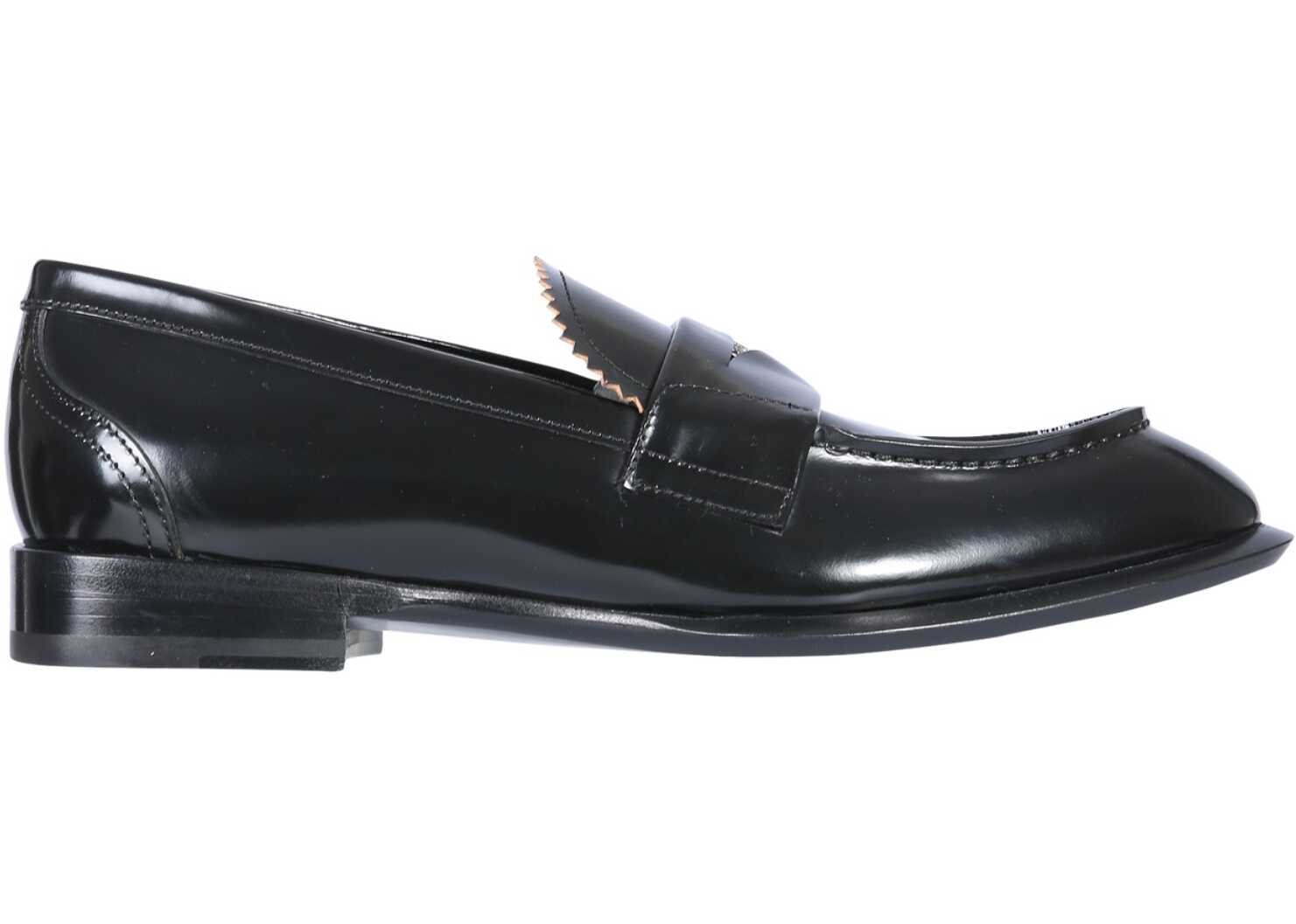 Alexander McQueen Seal Moccasin. BLACK