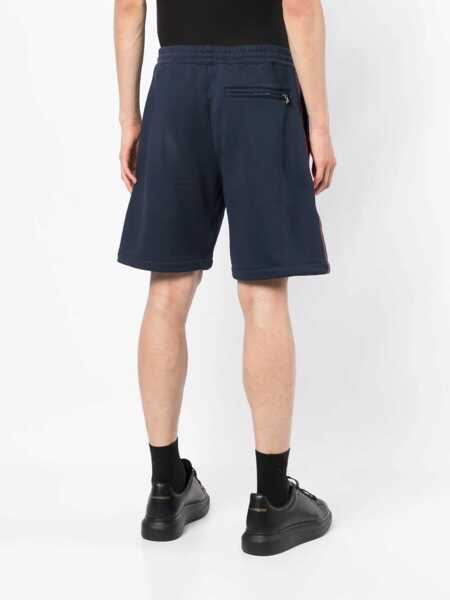 Pantaloni scurti Alexander McQueen Bermuda Shorts With Selvedge Logo Band BLUE Barbati (BM 9073169) 4