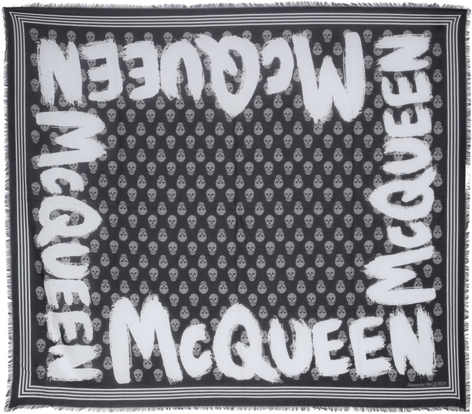 Alexander McQueen Graffiti Biker Scarf BLACK