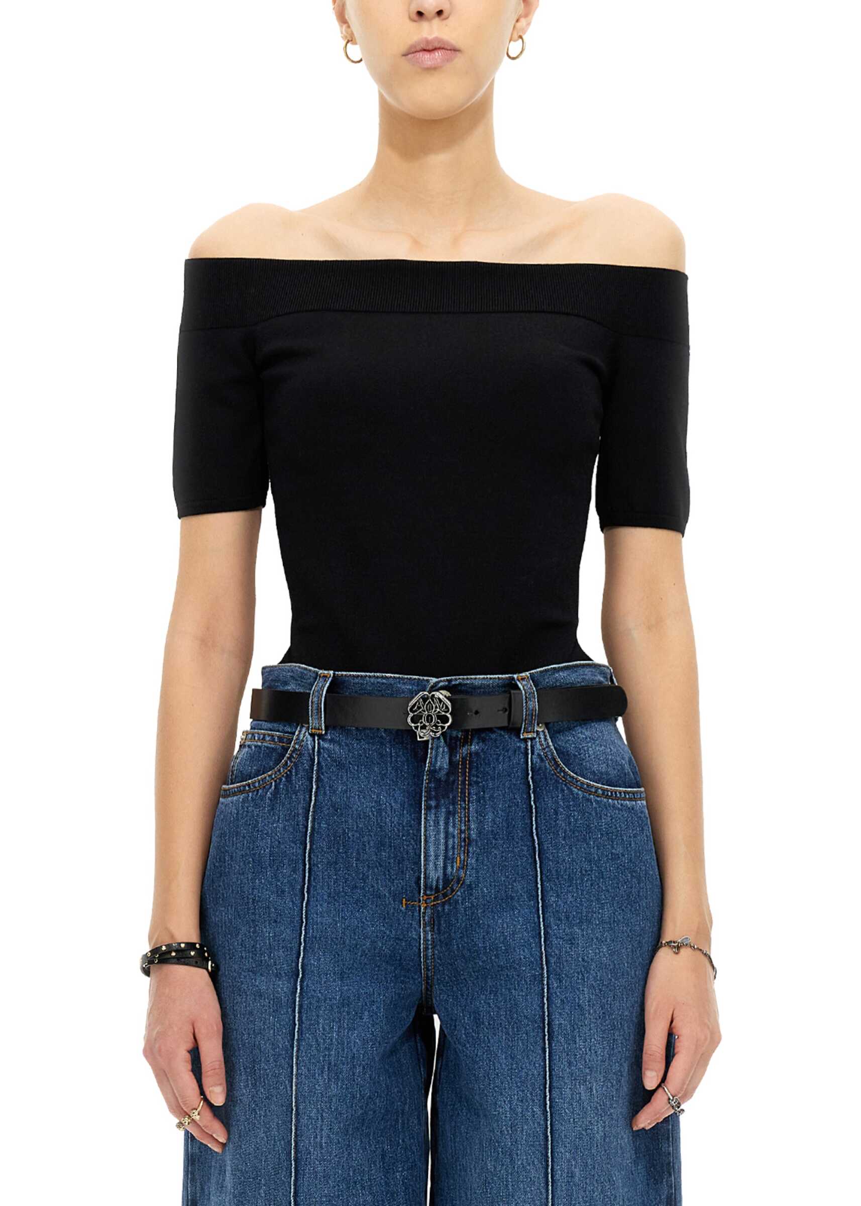 Alexander McQueen Knitted Tops. BLACK