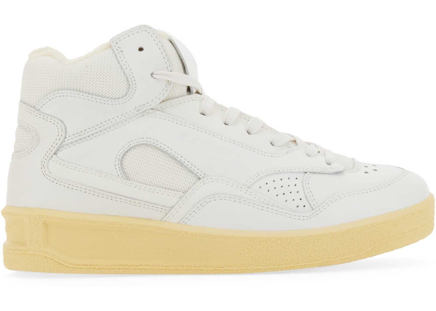 Jil Sander High Sneakers. WHITE