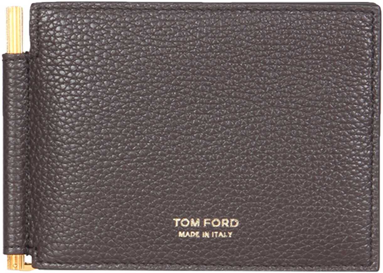 Tom Ford T Line Wallet With Money Clip BROWN