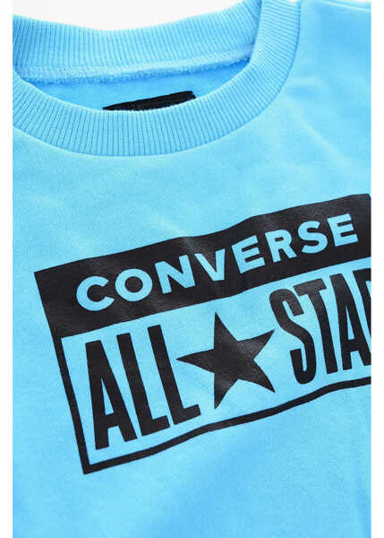 Bluze de trening Converse All Star Contrasting Printed Crew-Neck Sweatshirt Light Blue Baieti (BM 9076826) 2