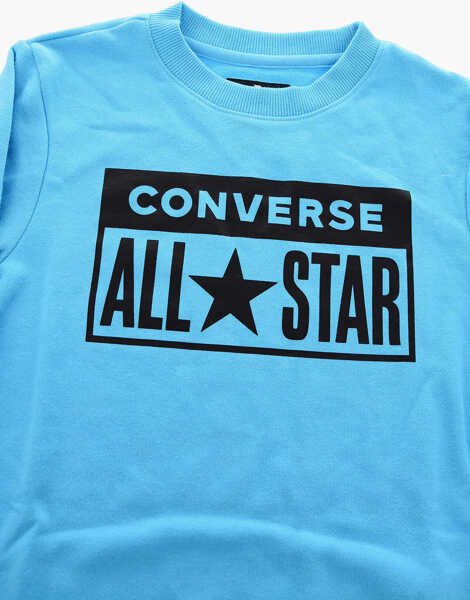Bluze de trening Converse All Star Contrasting Printed Crew-Neck Sweatshirt Light Blue Baieti (BM 9076829) 2