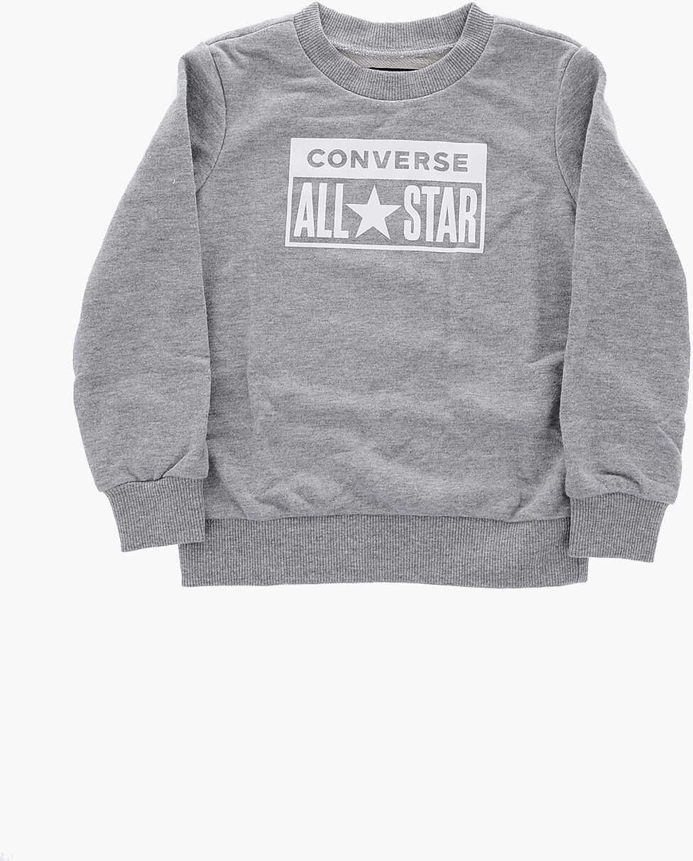 Converse All Star Printed Crew-Neck Sweatshirt Gray