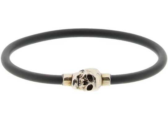 Alexander McQueen Skull Bracelet With Pearls NATURAL A SILVER