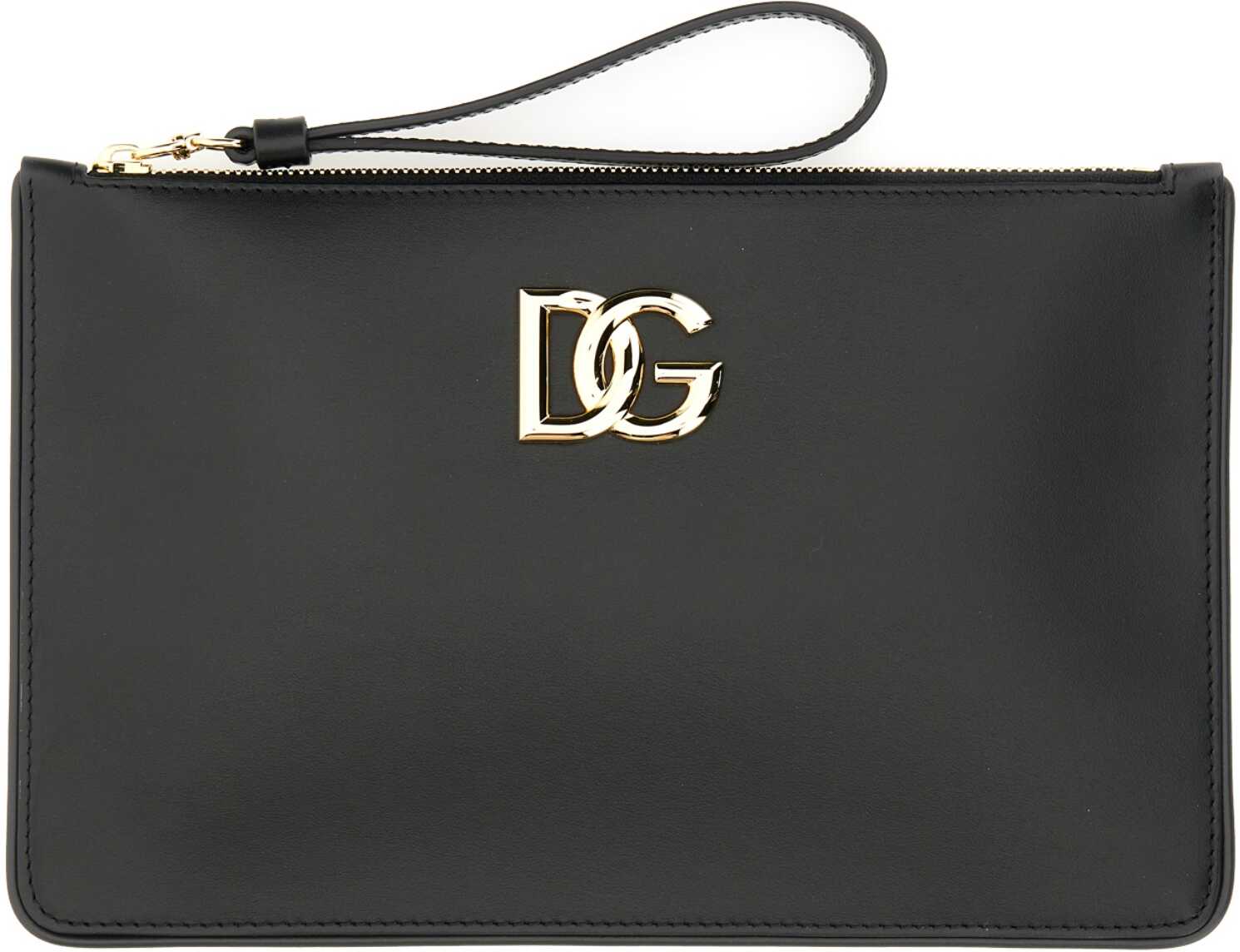 Dolce & Gabbana Leather Clutch Bag BLACK b-mall.ro