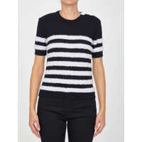 Pulovere casual Striped Knit T-Shirt Femei