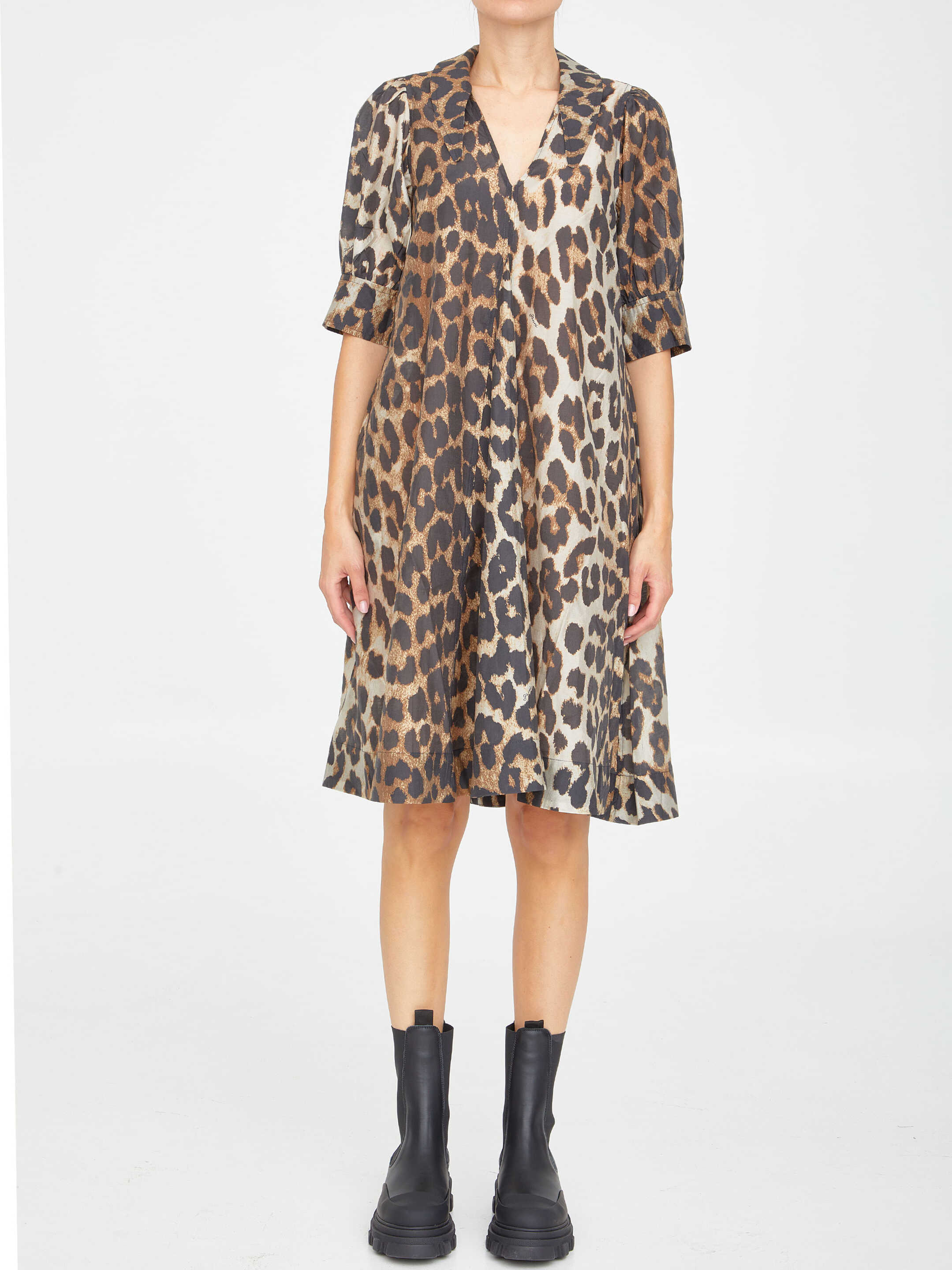 Ganni Leopard Midi Dress N/A image19