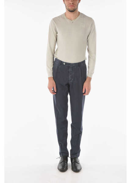 Pantaloni eleganti CORNELIANI Virgin Wool Single-Pleated Pants Blue Barbati (BM 9081716) 2