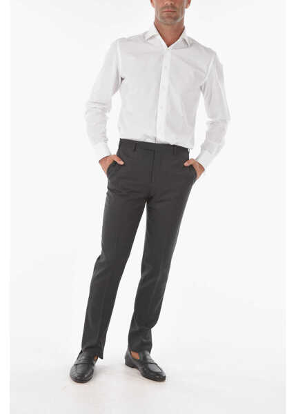 Pantaloni eleganti CORNELIANI Trend Virgin Wool Lined Slacks Gray Barbati (BM 9082280) 4