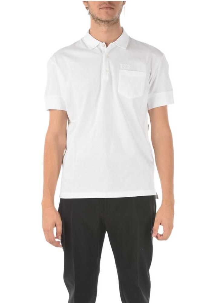 DSQUARED2 Solid Color 3-Button Ibra Fit Polo Shirt With Breast Pocket White
