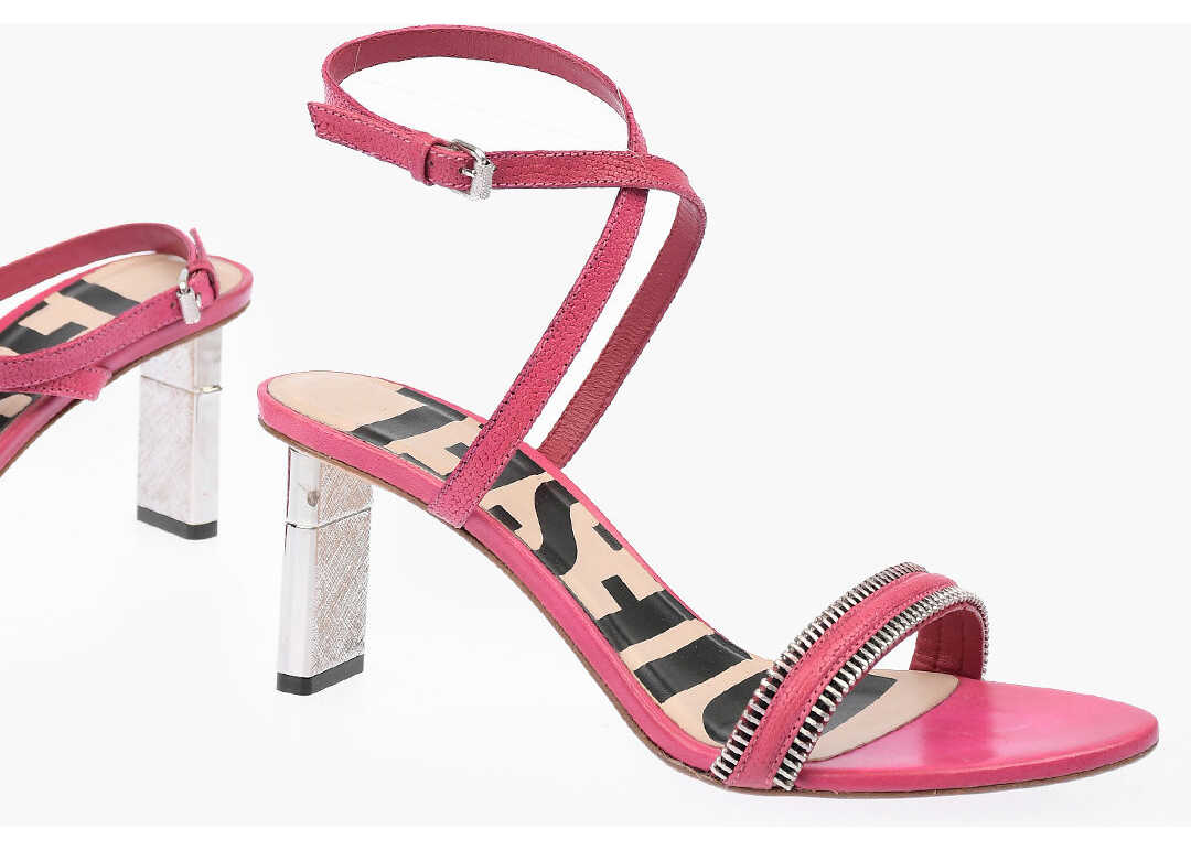 Diesel 8Cm Leather SaLezippo Pl AnkleStrap Sandals* Pink