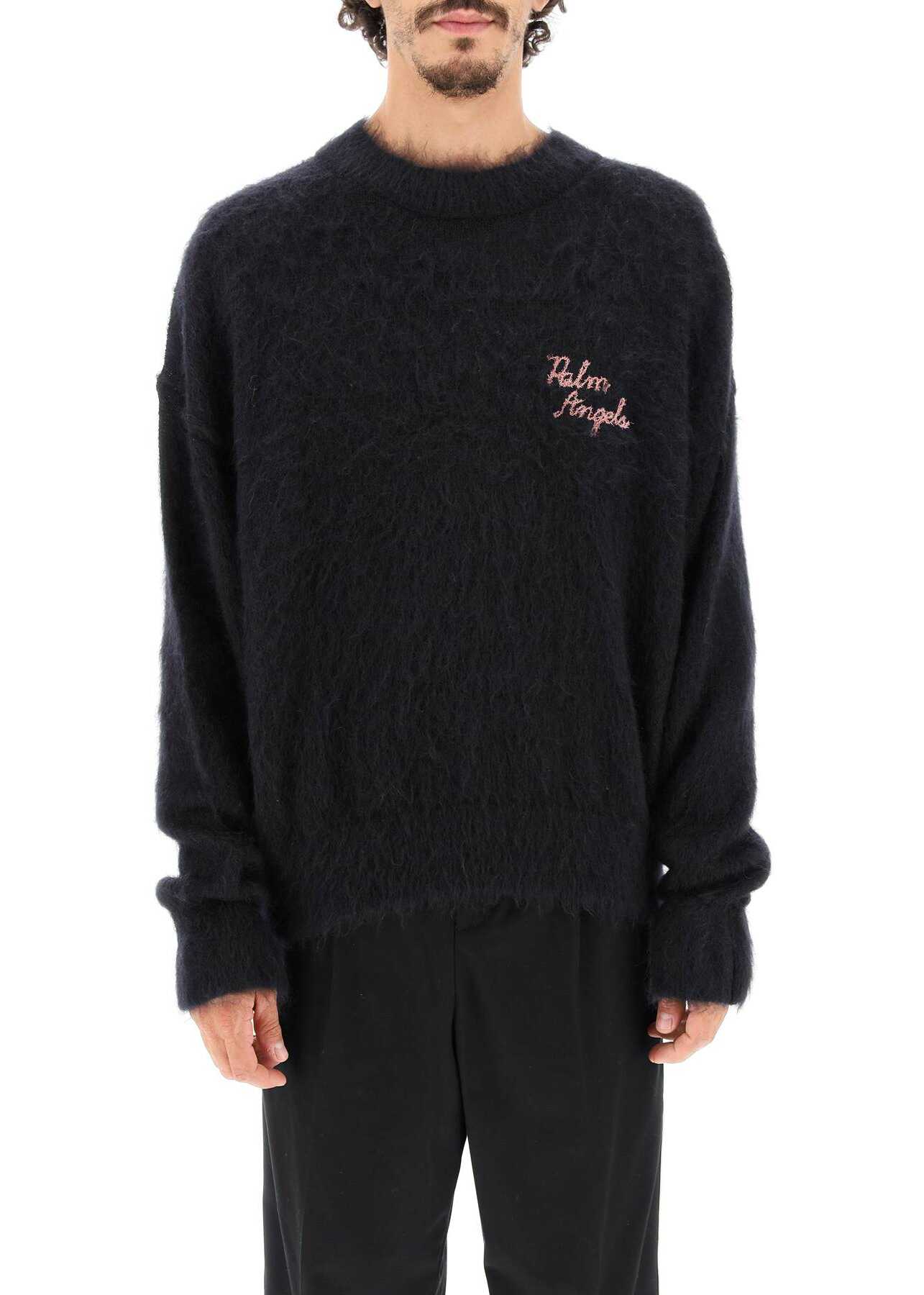 Palm Angels The Palm Wool And Mohair Sweater BLACK FUCHSIA