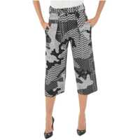 Pantaloni casual Slouchy Pants Masculine Slouch With Abstract Pattern Femei