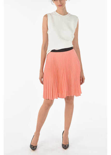 Fuste scurte Neil Barrett Pleated Crepe Plisse Skirt With Shorts Pink Femei (BM 9084671) 4