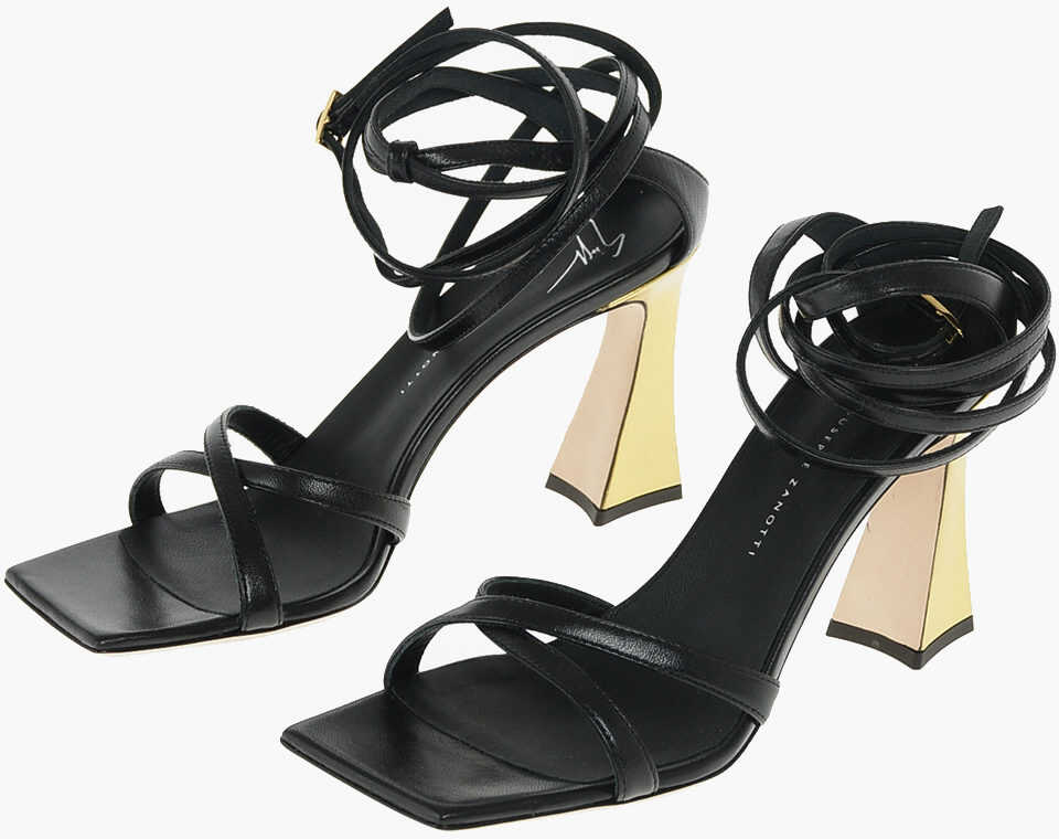 Giuseppe Zanotti Squared Toe Karmen Leather Sandals 9Cm* Black