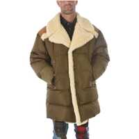 Geci de iarna Suede Details Maxi Down Jacket Barbati