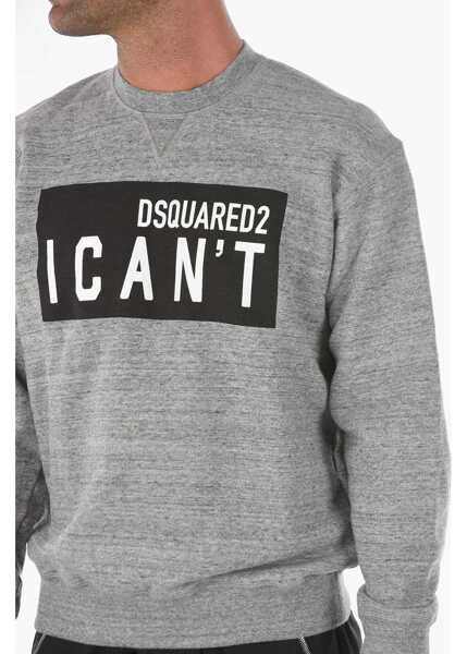 Bluze DSQUARED2 Logo Printed Crew-Neck Cool Fit Sweatshirt Gray Barbati (BM 9091265) 3