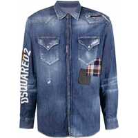 Camasi de blugi Vintage Effect Stretch Denim Shirt Barbati