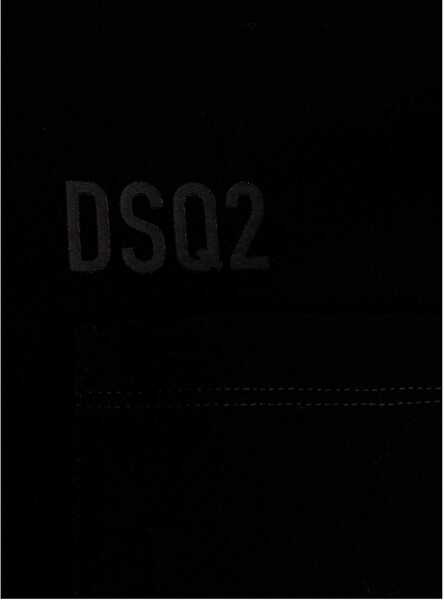 Tricouri DSQUARED2 Breast Pocket Ibra Fit Crew-Neck T-Shirt Black Barbati (BM 9091556) 4