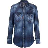 Camasi de blugi Double Breast Pocket Stretch Denim Classic Western Shirt Barbati