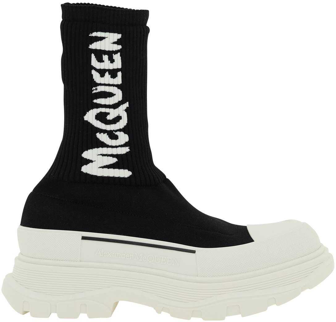 Alexander McQueen Tread Slick Boots BLACK WHI OF WHI BLK