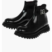 Ghete Leather Berninin Chelsea Booties With Logoed Ankle Belt Barbati