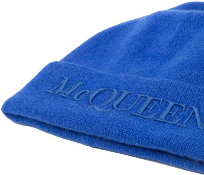 Caciuli Alexander McQueen Hat With Logo BLUE Barbati (BM 9094964) 2