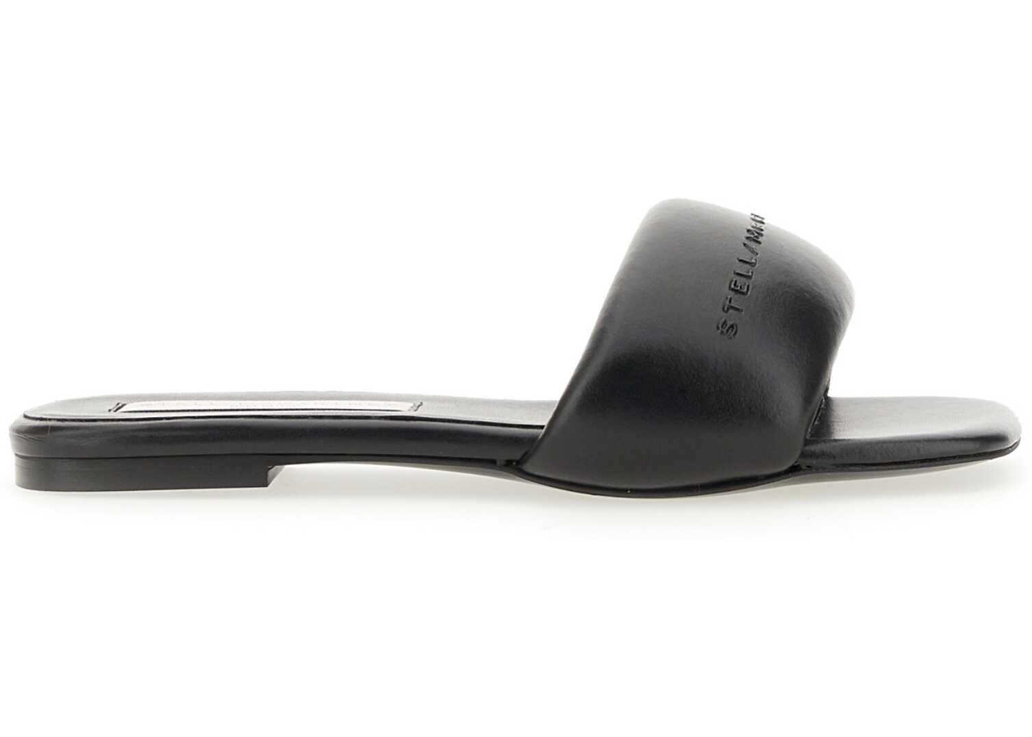 Stella McCartney Faux Leather Slide Sandal BLACK
