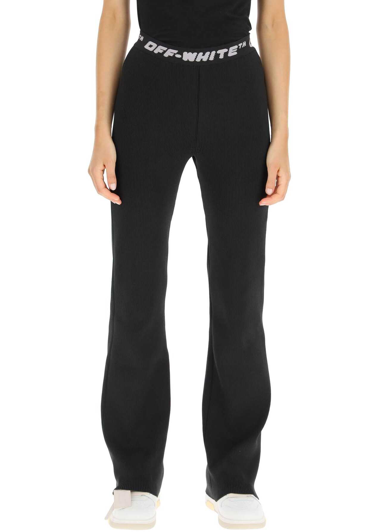 Off-White Knit Pants With Logo Band BLACK GREY image13