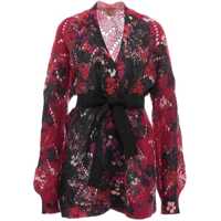 Cardigane Knit cardigan with print Femei