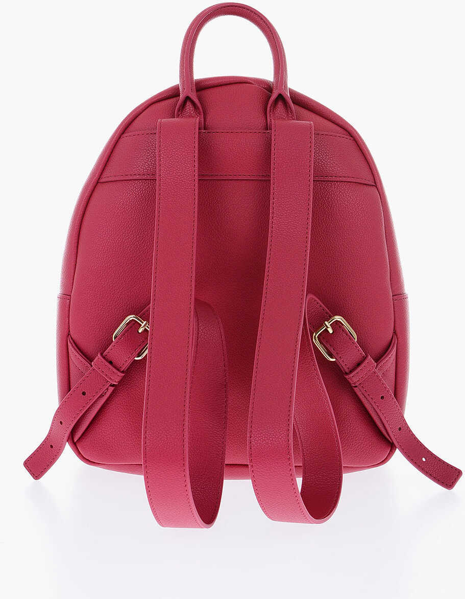 Rucsacuri Moschino Love Textured Faux Leather Backpack With Maxi Pocket Violet Femei (BM 9102446) 2