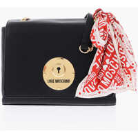 Genti de umar Love Golden Logo Faux Leather Saddle Bag With Neckerchief Femei