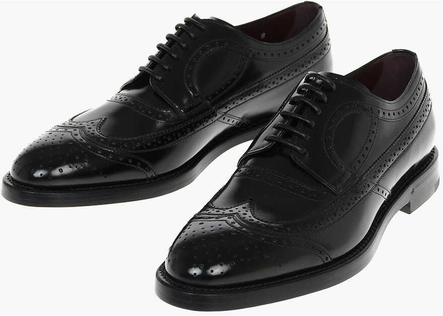 Dolce & Gabbana Brushed Leather Giotto Borgue Oxford Shoes Black b-mall.ro
