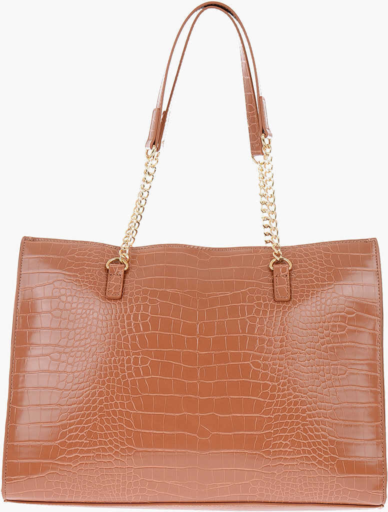 Genti de umar Moschino Love Crocodile Effect Faux Leather Tote Bag Beige Femei (BM 9102647) 3