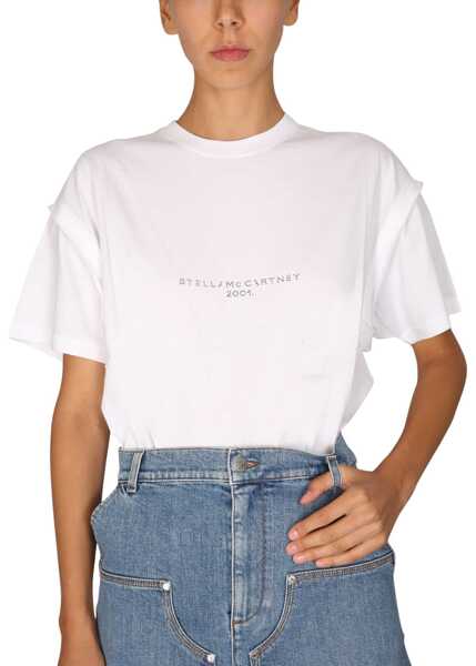 Tricouri Stella McCartney Crystal Logo T-Shirt WHITE Femei (BM 9102914) 4