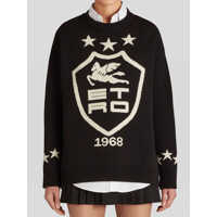 Pulovere casual Jacquard Logo Sweater Femei