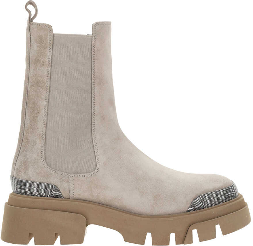 Brunello Cucinelli Ankle Boots LIGHT GREY b-mall.ro