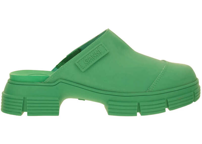Ganni Rubber Sandals KELLY GREEN b-mall.ro