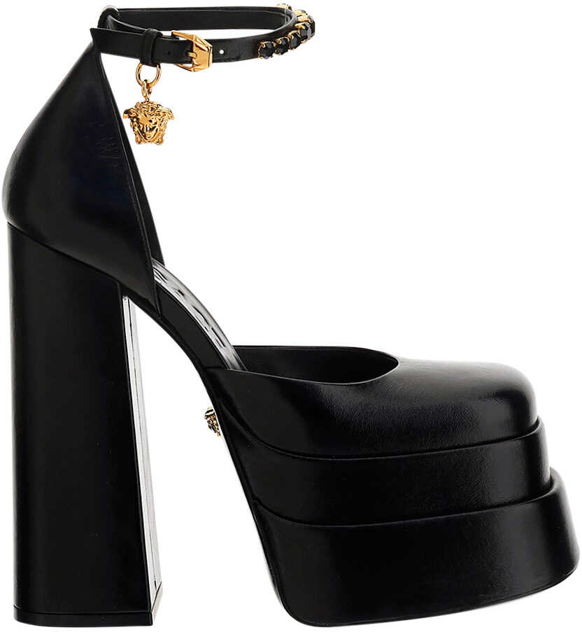 Versace Platform Sandals NERO/ORO VERSACE b-mall.ro