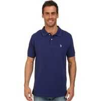 Tricouri Polo Solid Cotton Pique Polo with Small Pony Barbati