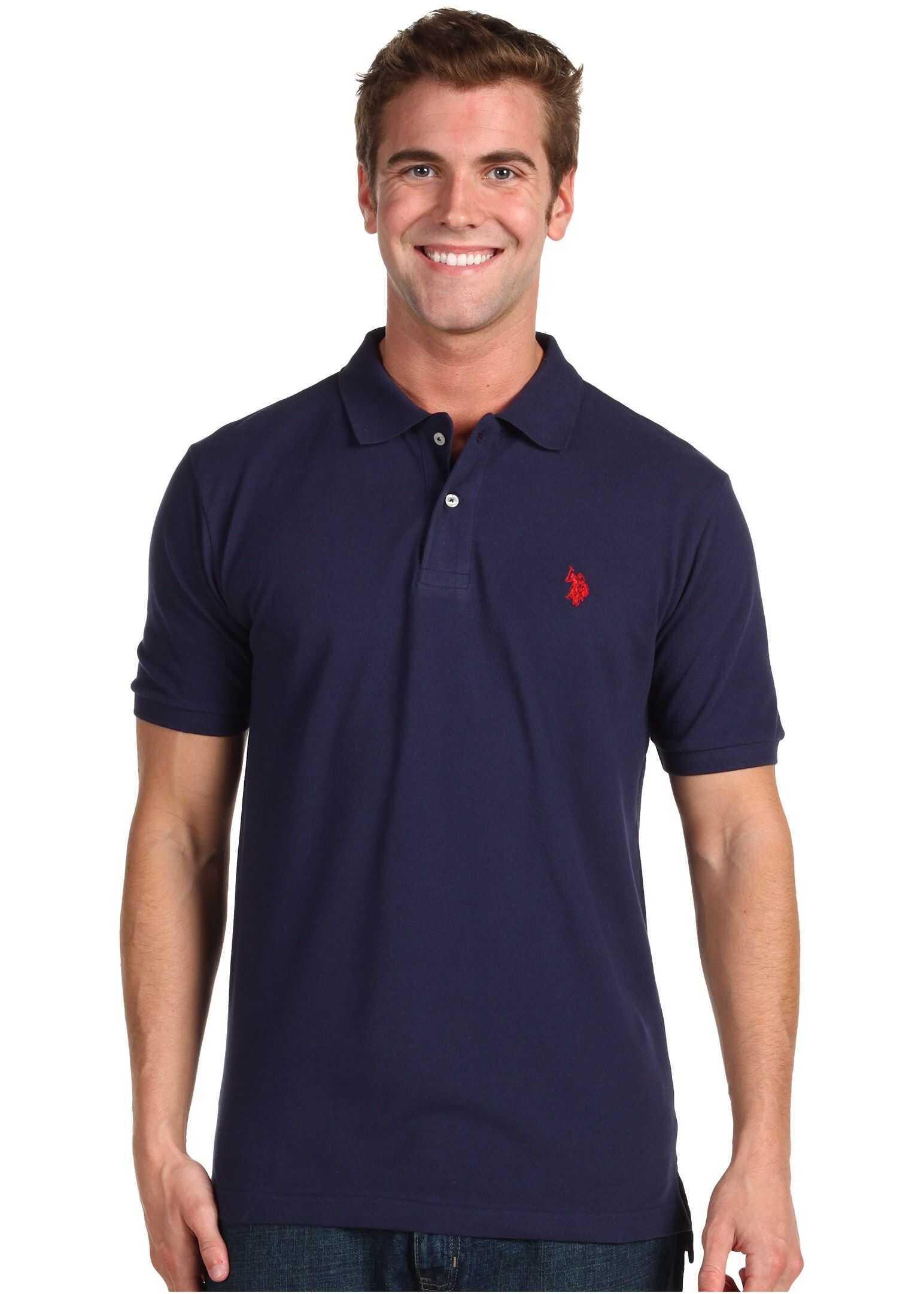 U.S. POLO ASSN. Solid Cotton Pique Polo with Small Pony Classic Navy
